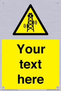 Custom warning RF radiation transmitter